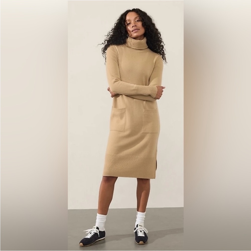 Athleta Alpine Turtleneck Sweater Dress Merino Wool Cashmere NWOT Small